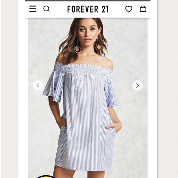 Forever 21 Dresses & Skirts - Off the shoulder striped dress